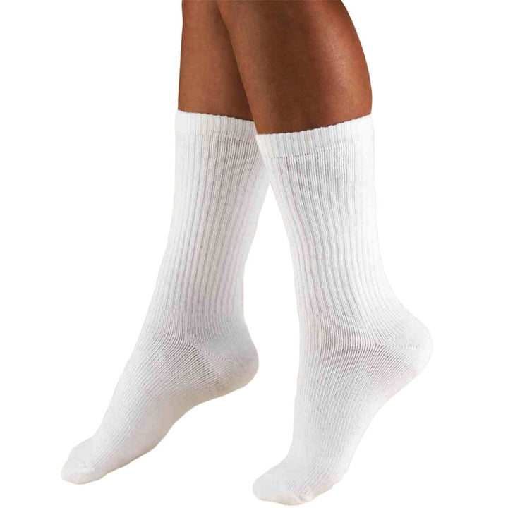 Truform Men's Athletic 15-20 mmHg Crew Sock, White