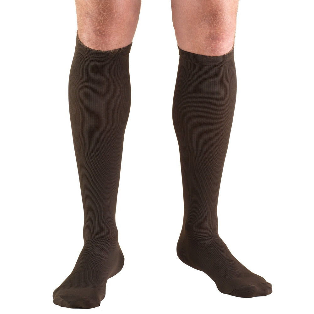 Truform Vestido para hombre 20-30 mmHg hasta la rodilla, Borwn