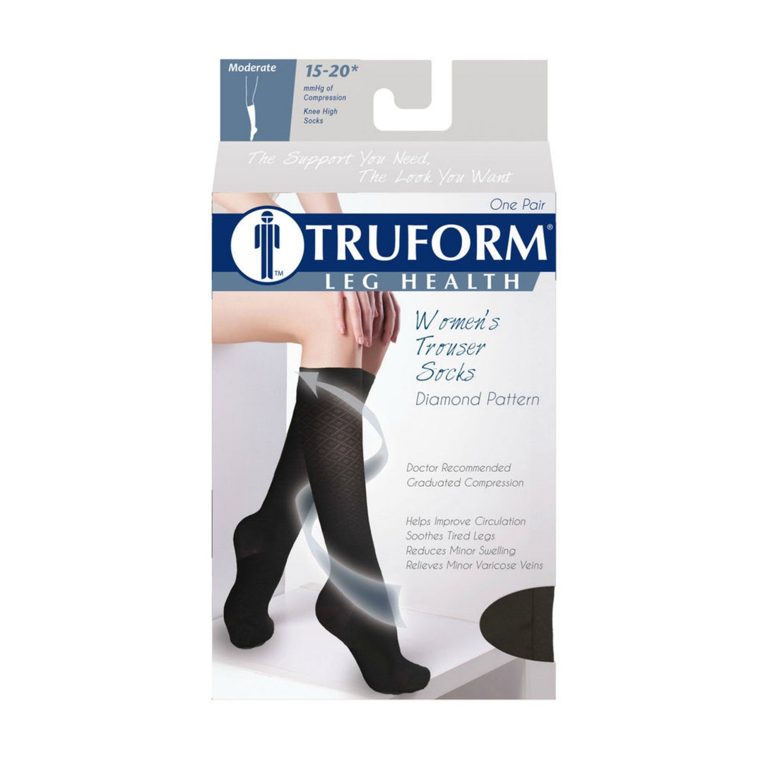 Truform Women's Trouser 15-20 mmHg Diamond Knee High