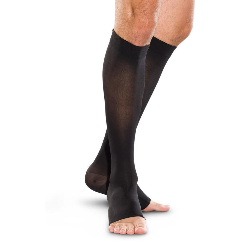 Therafirm 20-30 mmHg OPEN TOE Rodilla alta, negro