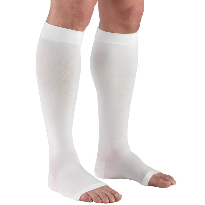 Truform 20-30 mmHg OPEN-TOE joelho alto, branco