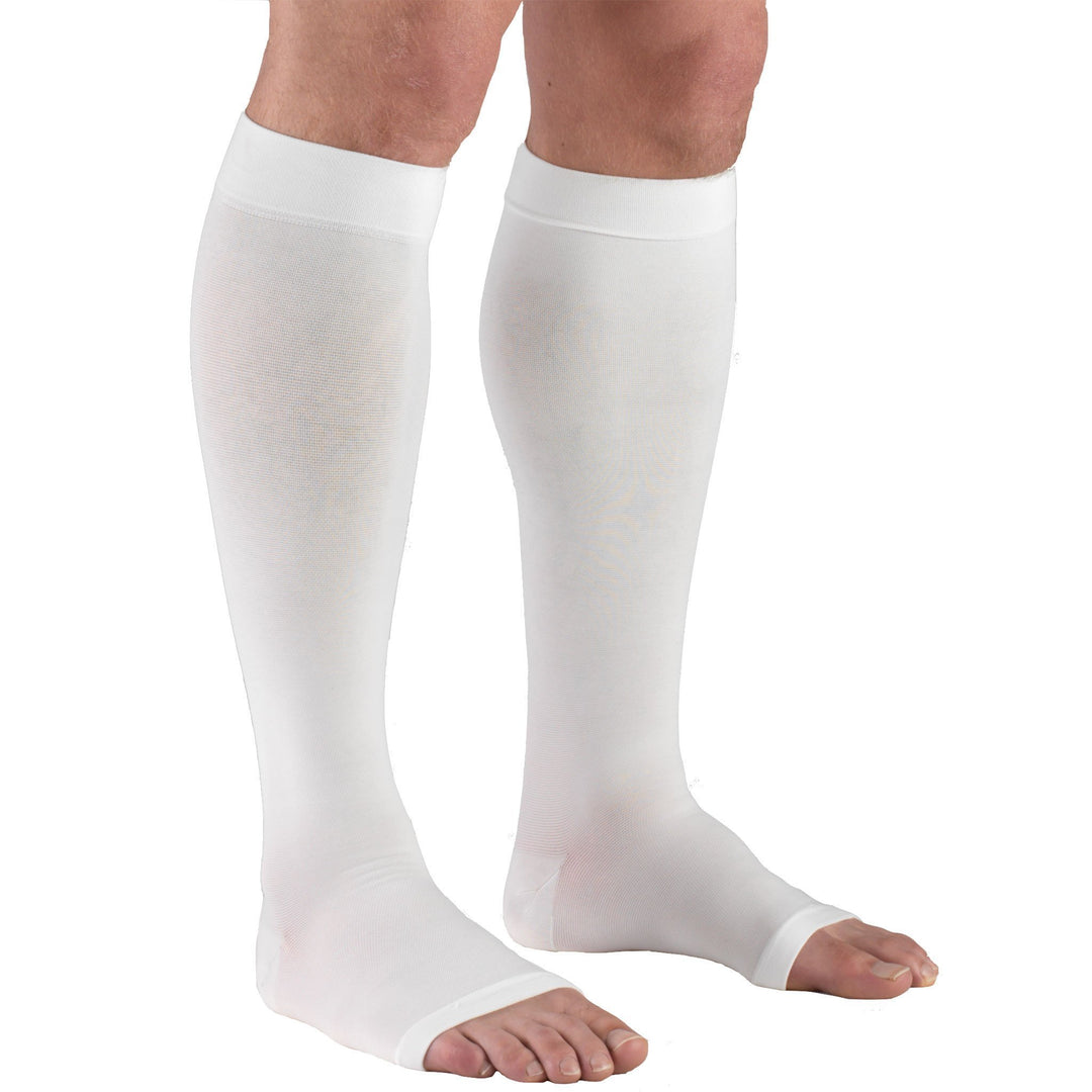 Truform 20-30 mmHg OPEN-TOE Rodilla Alta, Blanco