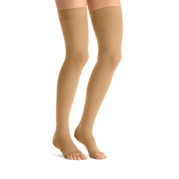 JOBST® Opaque Women's 20-30 mmHg OPEN TOE Thigh High. Honey