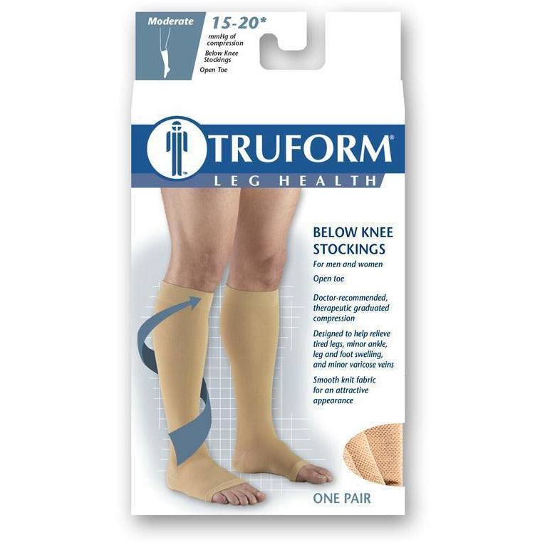 Truform 15-20 mmHg Botas hasta la rodilla con puntera abierta