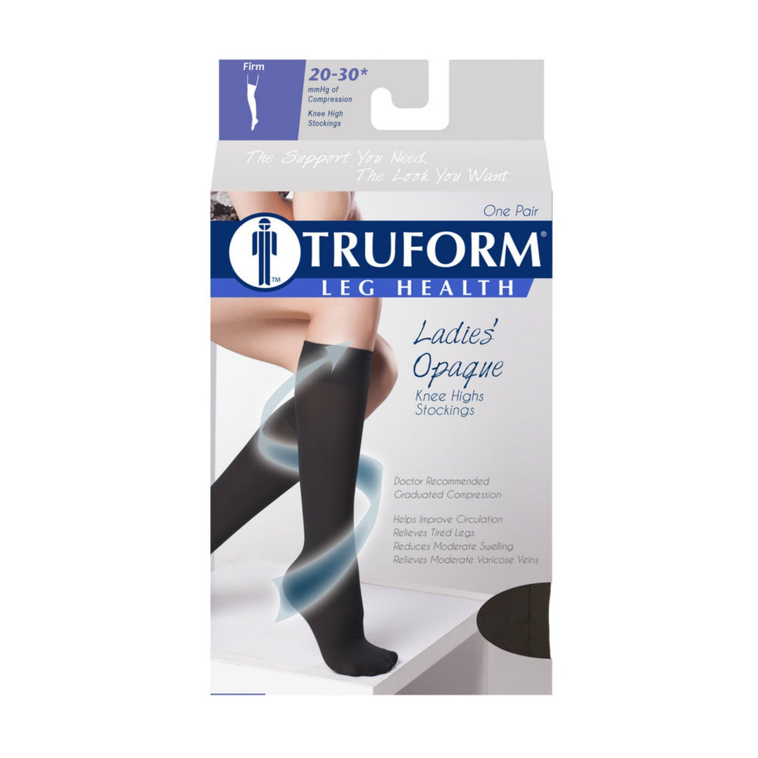 Truform Blickdichte Kniestrümpfe für Damen, 20–30 mmHg