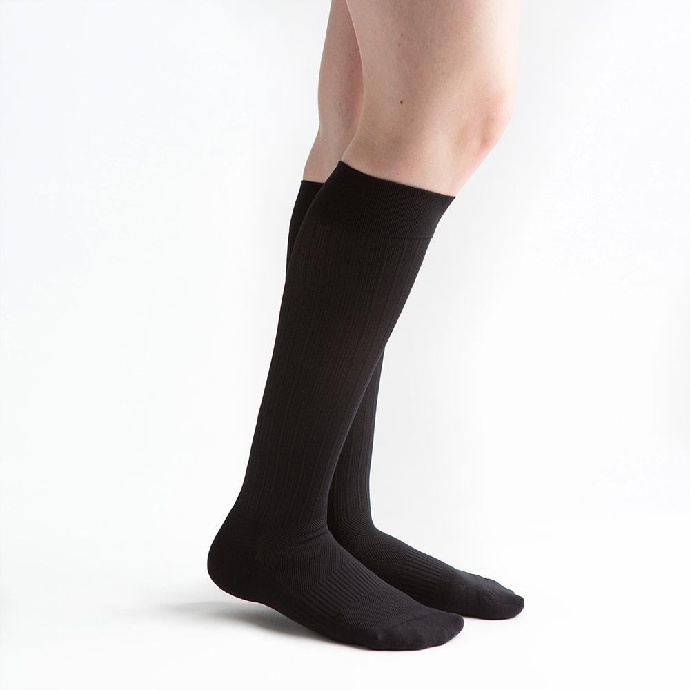 VenActive Pantalon coussiné pour femme Chaussette de compression 15-20 mmHg Noir