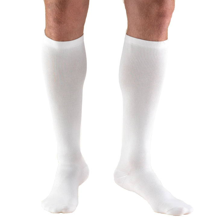 Truform Robe pour homme 15-20 mmHg hauteur genou, blanc