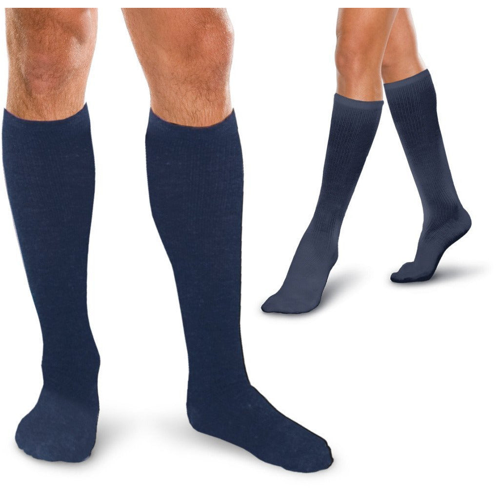 Chaussettes de compression hautes Core-Spun 15-20 mmHg, bleu marine