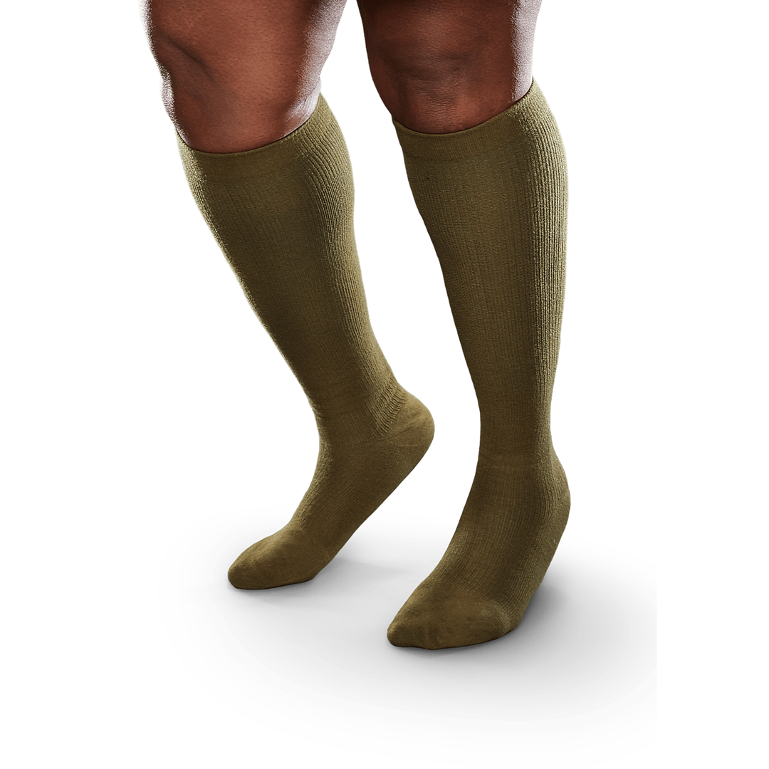 جوارب ضغط عالية للركبة مقاس 20-30 مم زئبق، من جلد التمساح