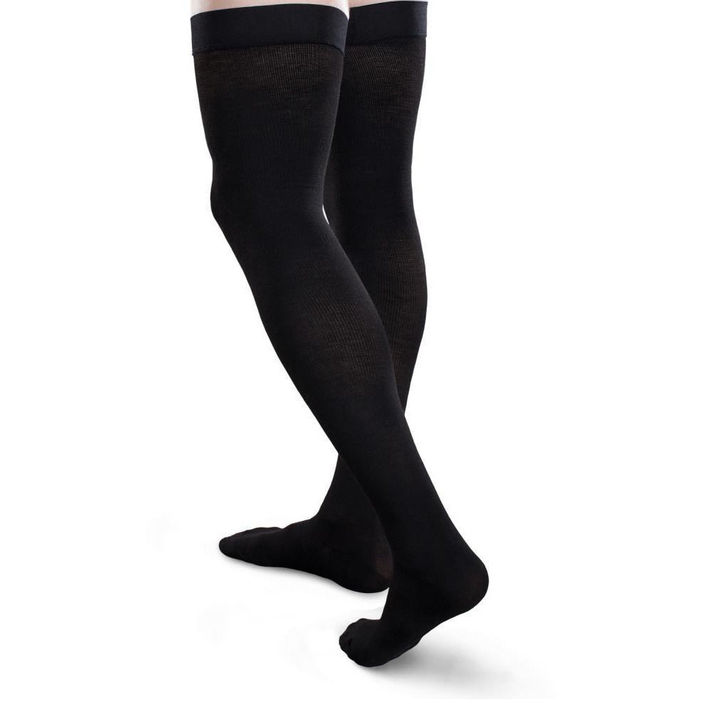 Core-Spun Cushioned 20-30 mmHg Cuisse haute, Noir