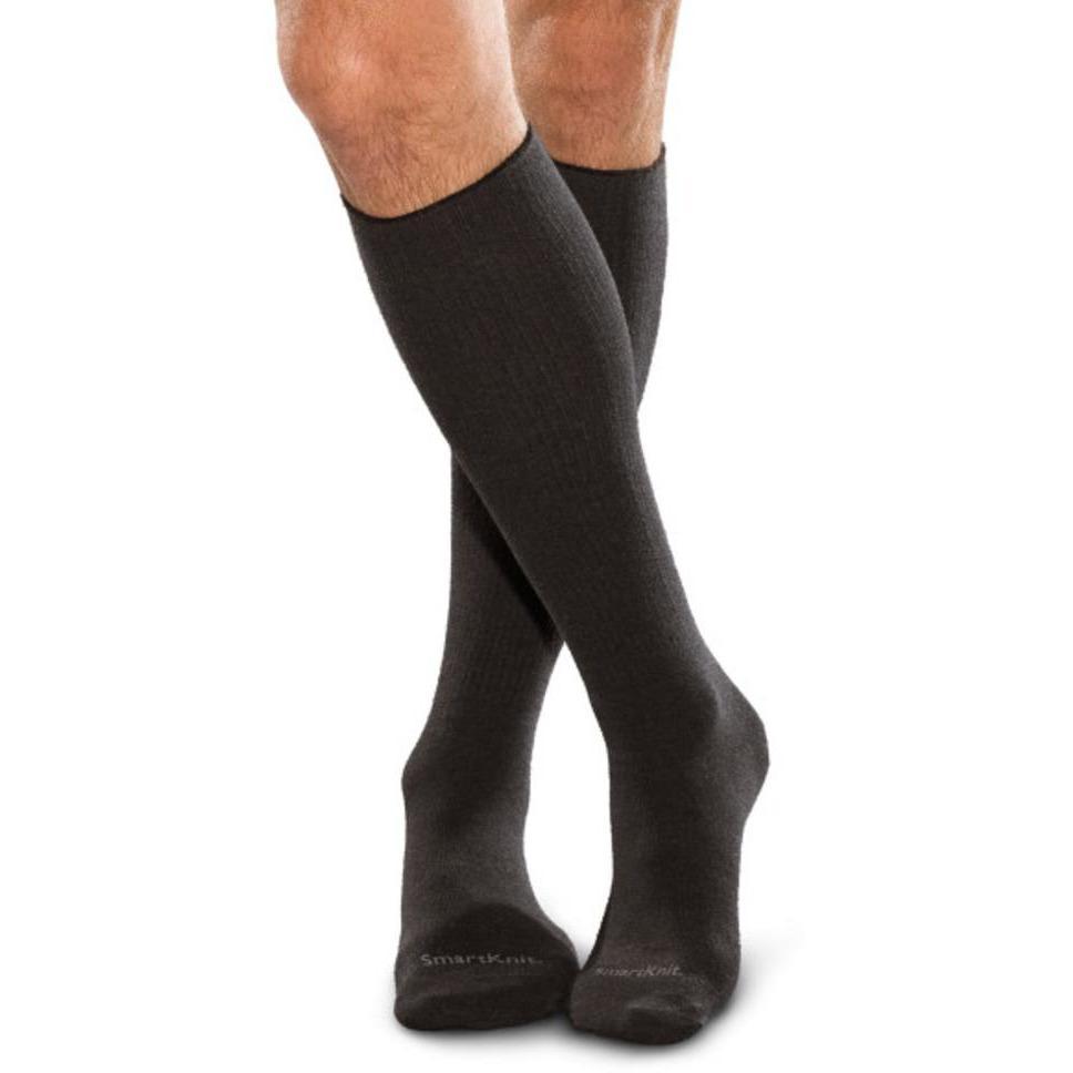SmartKnit sømløse diabetiske over-læg-sokker, sorte