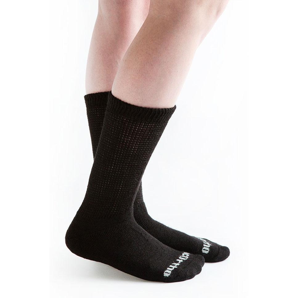 Doc Ortho Ultra Soft Loose Fit Diabetic Crew Socken, 3 Paar, Schwarz