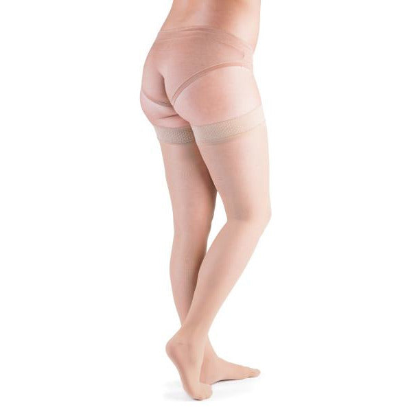 VenActive Hauts de cuisse transparents haut de gamme pour femmes, 20-30 mmHg, naturel, dos