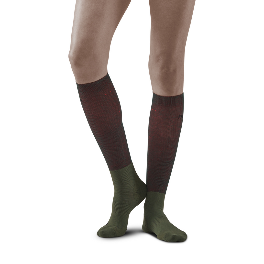 Chaussettes de compression de récupération infrarouge, femme, nuit de forêt