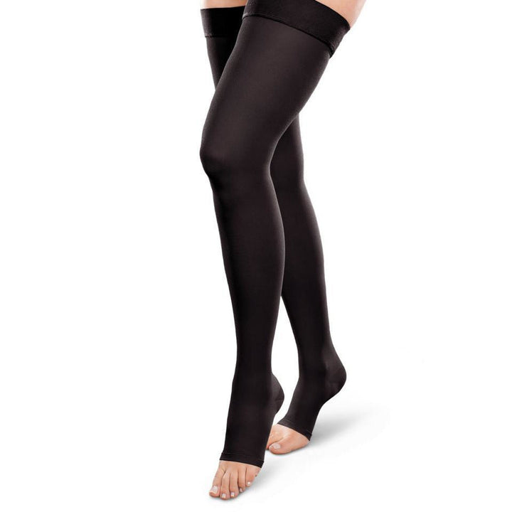 Therafirm Ease Opaque 30-40 mmHg BOUT OUVERT Cuisse haute, Noir