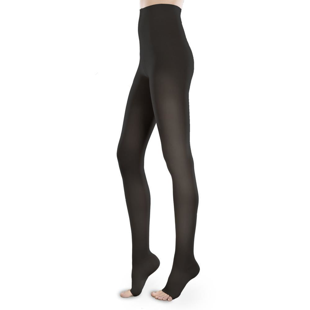 Therafirm Sheer Ease Damen-Strumpfhose mit offenem Zehenbereich, 15–20 mmHg, Schwarz