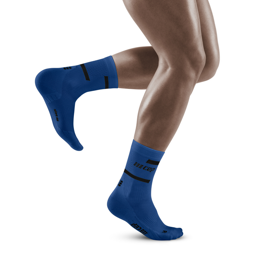 The run compression mi-coupe chaussettes 4.0, homme, bleu