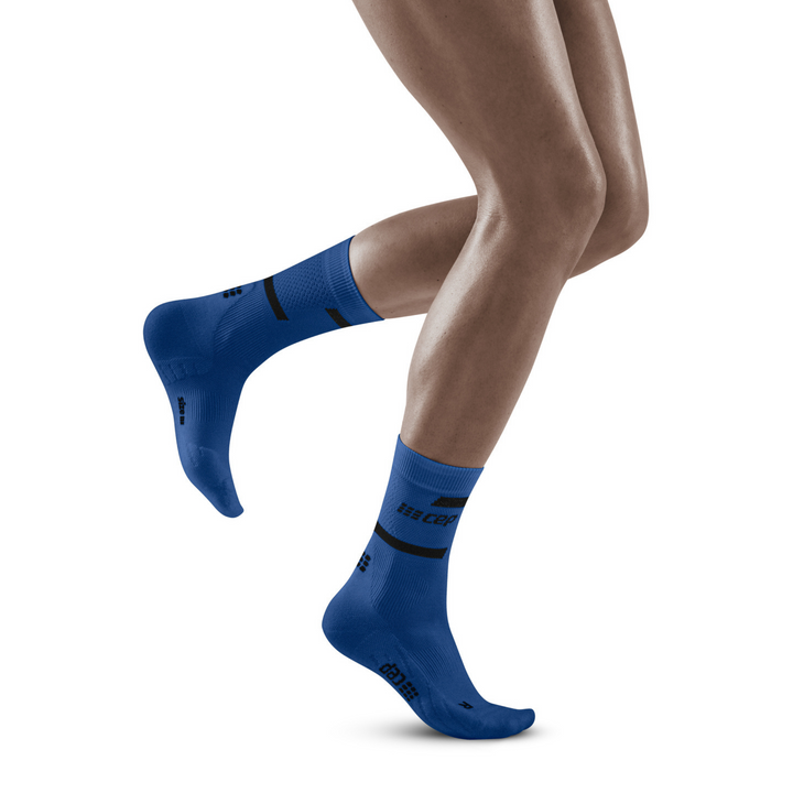 جوارب الجري المضغوطة متوسطة القطع 4.0، للنساء، أزرق/أسود