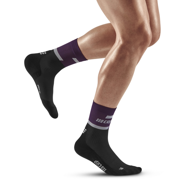 The run compression mi-coupe chaussettes 4.0, homme, violet