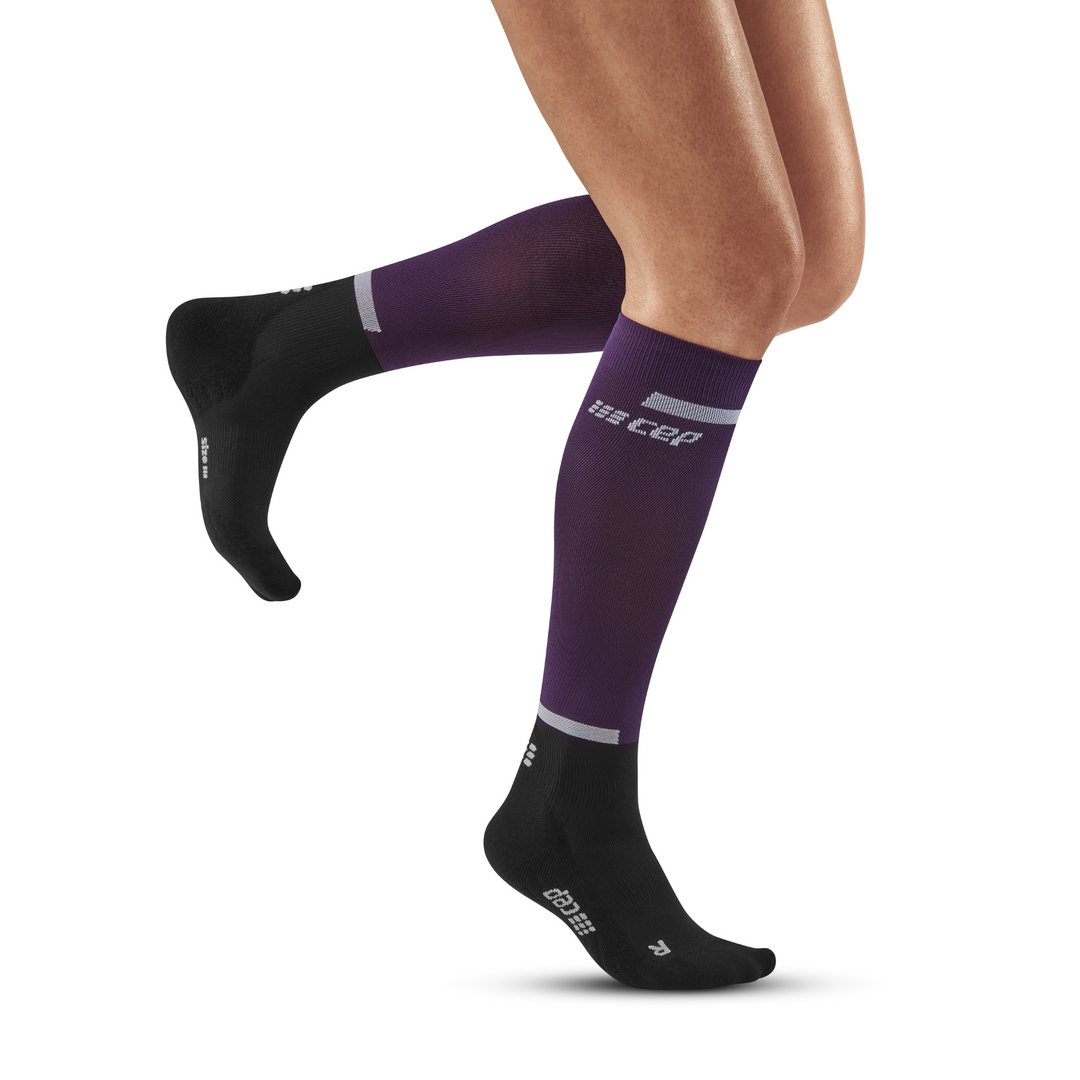 The run compression chaussettes hautes 4.0, femme, violet/noir