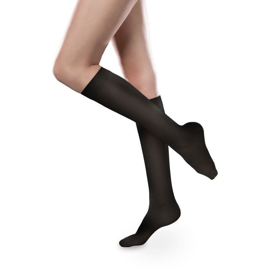 Therafirm Sheer Ease Kniestrümpfe für Damen, 30–40 mmHg, Schwarz