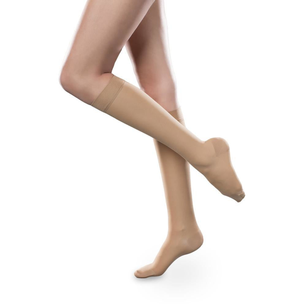 Therafirm Sheer Ease feminino 30-40 mmHg na altura do joelho, areia