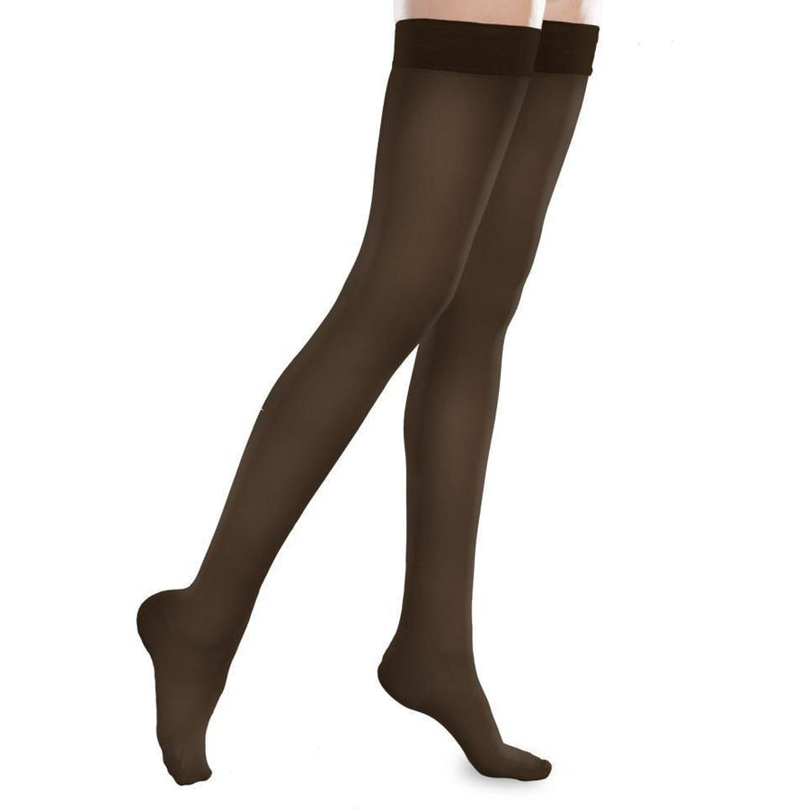 Therafirm Sheer Ease Women's 15-20 mmHg Thigh High, Cocoa