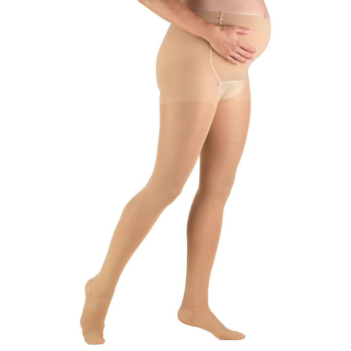 Truform TruSheer Pantimedias de maternidad para mujer, 20-30 mmHg, color beige