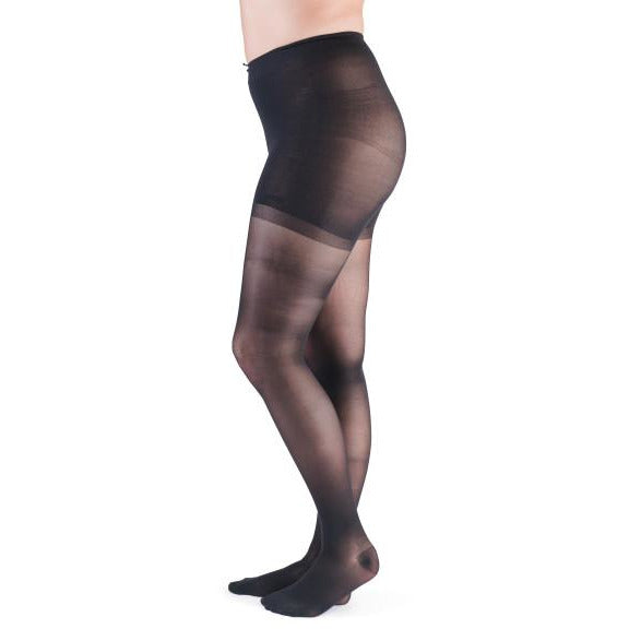 VenActive Women's Premium Sheer 15-20 mmHg Pantyhose, Black, Main