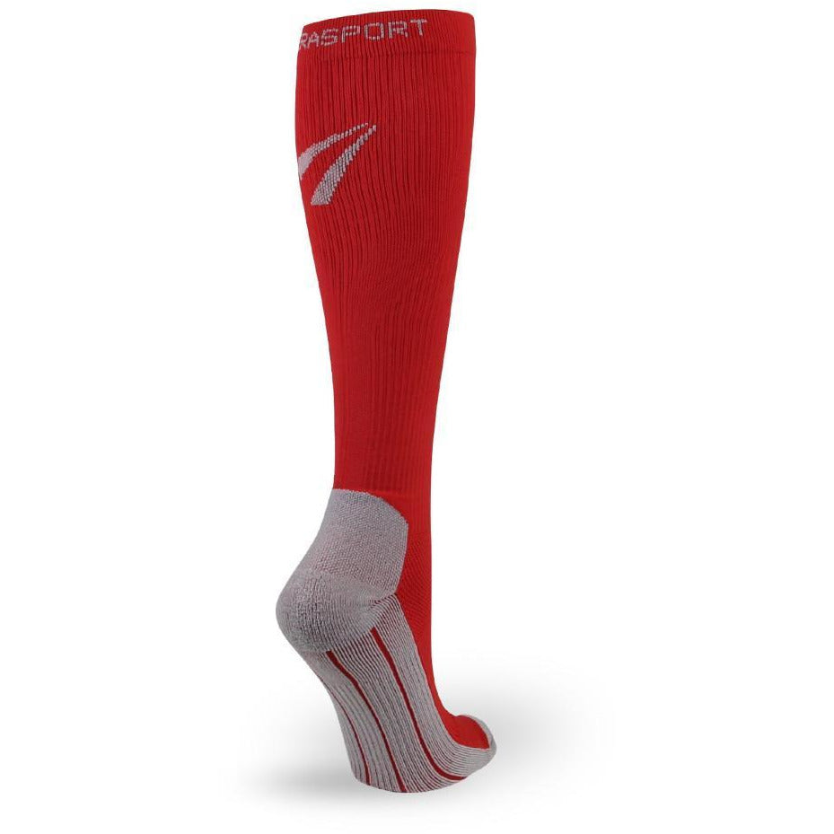 TheraSport Calcetines de compresión de rendimiento atlético de 20-30 mmHg, rojos