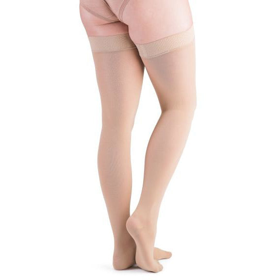 VenActive Hauts de cuisse opaques premium pour femme 20-30 mmHg, naturel, dos