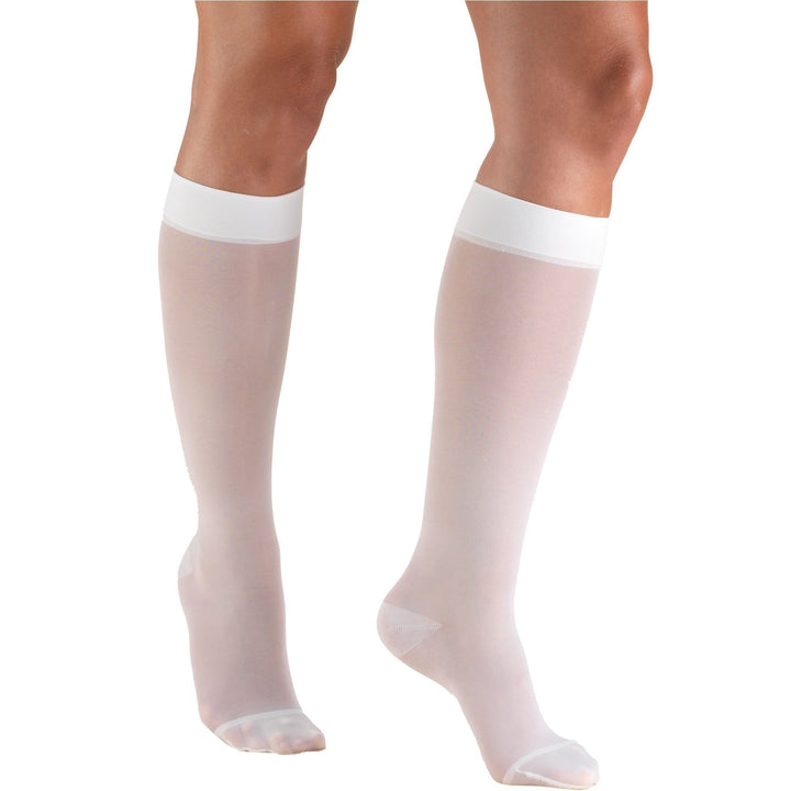 Truform Lites - Medias hasta la rodilla para mujer, 15-20 mmHg, color blanco