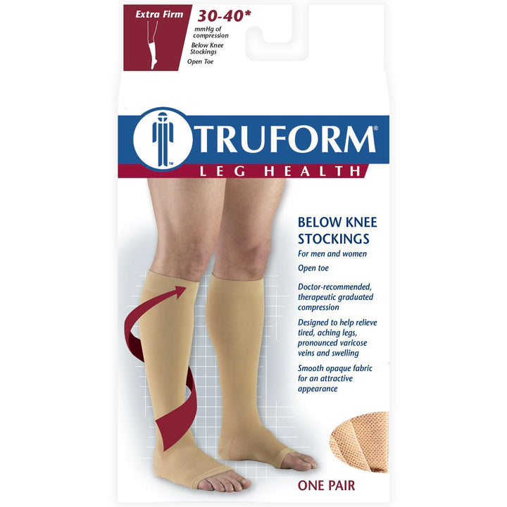 Truform 30-40 ملم زئبق، حذاء مفتوح عند الركبة