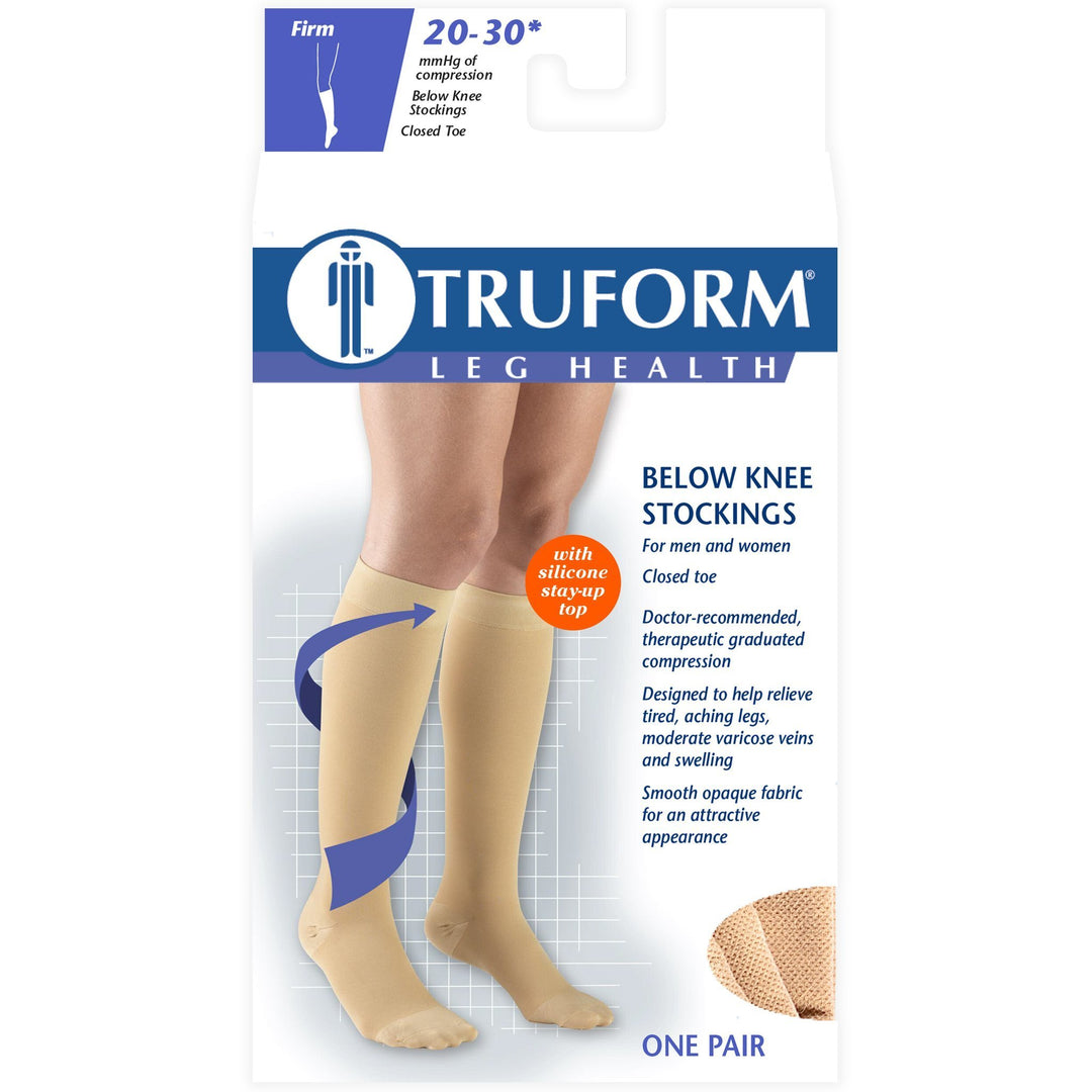 Truform 20-30 mmHg hasta la rodilla con parte superior de puntos de silicona