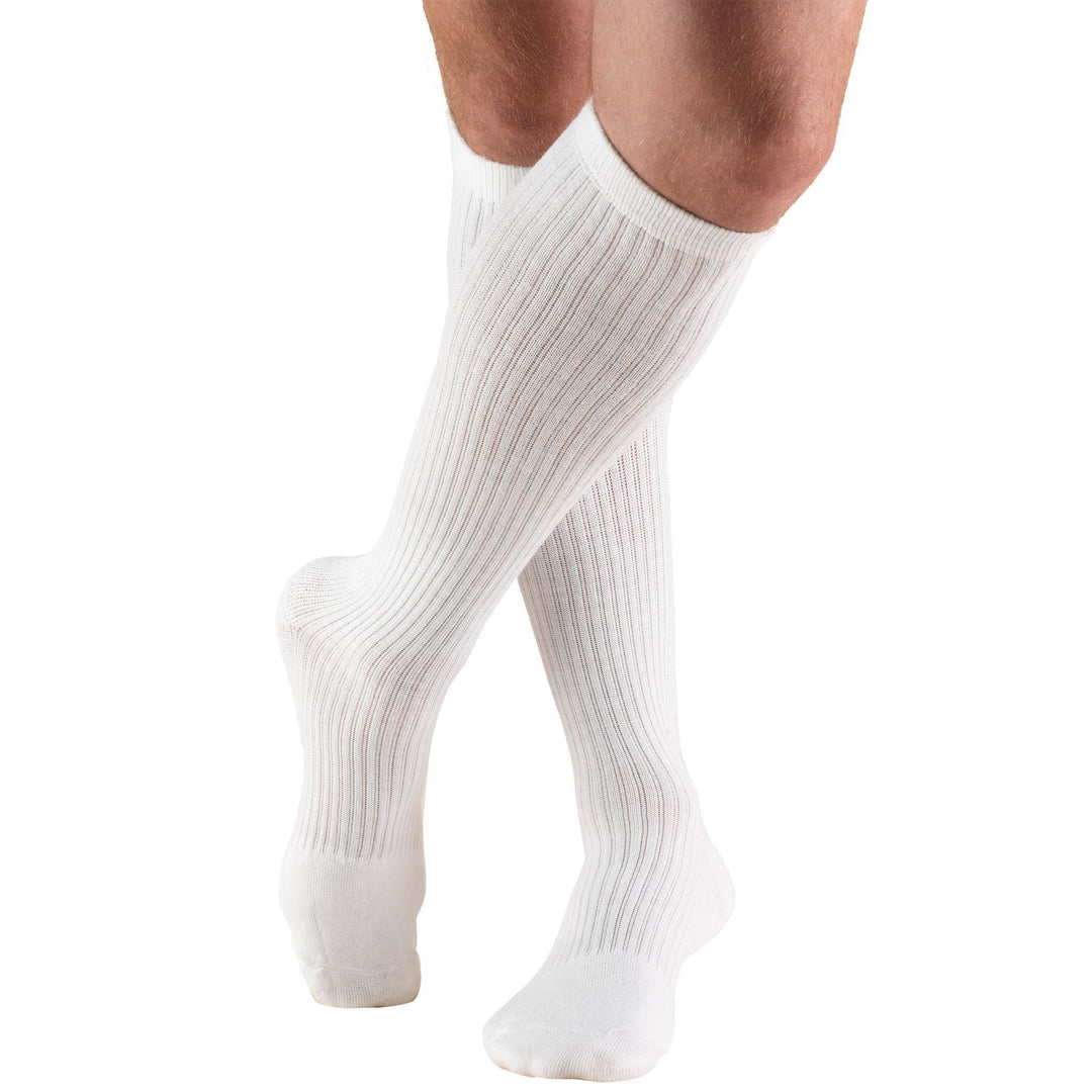 Truform masculino atlético 15-20 mmHg na altura do joelho, branco