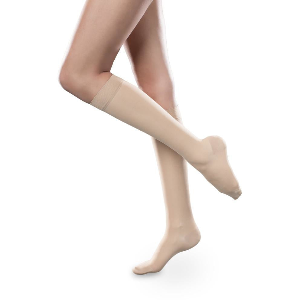 Therafirm Sheer Ease - Medias hasta la rodilla para mujer, 30-40 mmHg, natural