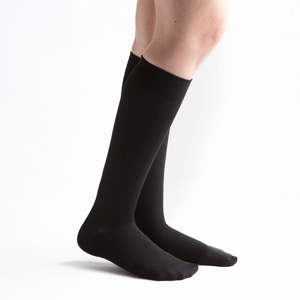 VenActive Calcetines de compresión para pantalón acanalado de 15 a 20 mmHg, color negro