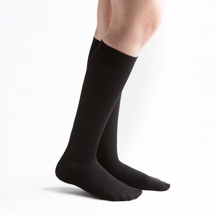VenActive Calcetines de compresión para pantalón acanalado de 20 a 30 mmHg, color negro