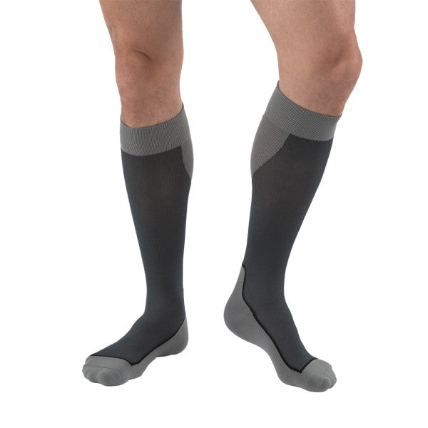 Calcetines hasta la rodilla JOBST ® Sport 15-20 mmHg, negro/gris