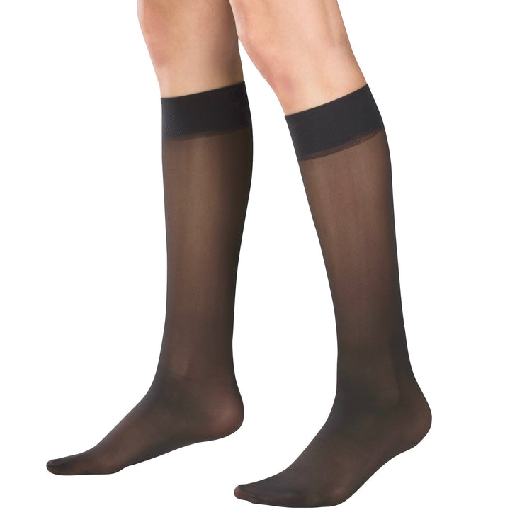 Truform Lites - Medias hasta la rodilla para mujer, 8-15 mmHg, color negro