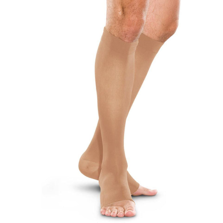 Therafirm 20-30 mmHg OPEN TOE Knee High, Sand