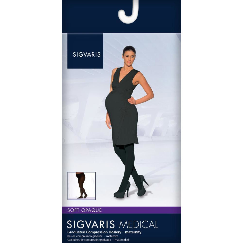 Meia-calça feminina Sigvaris Soft Opaca 15-20 mmHg para maternidade