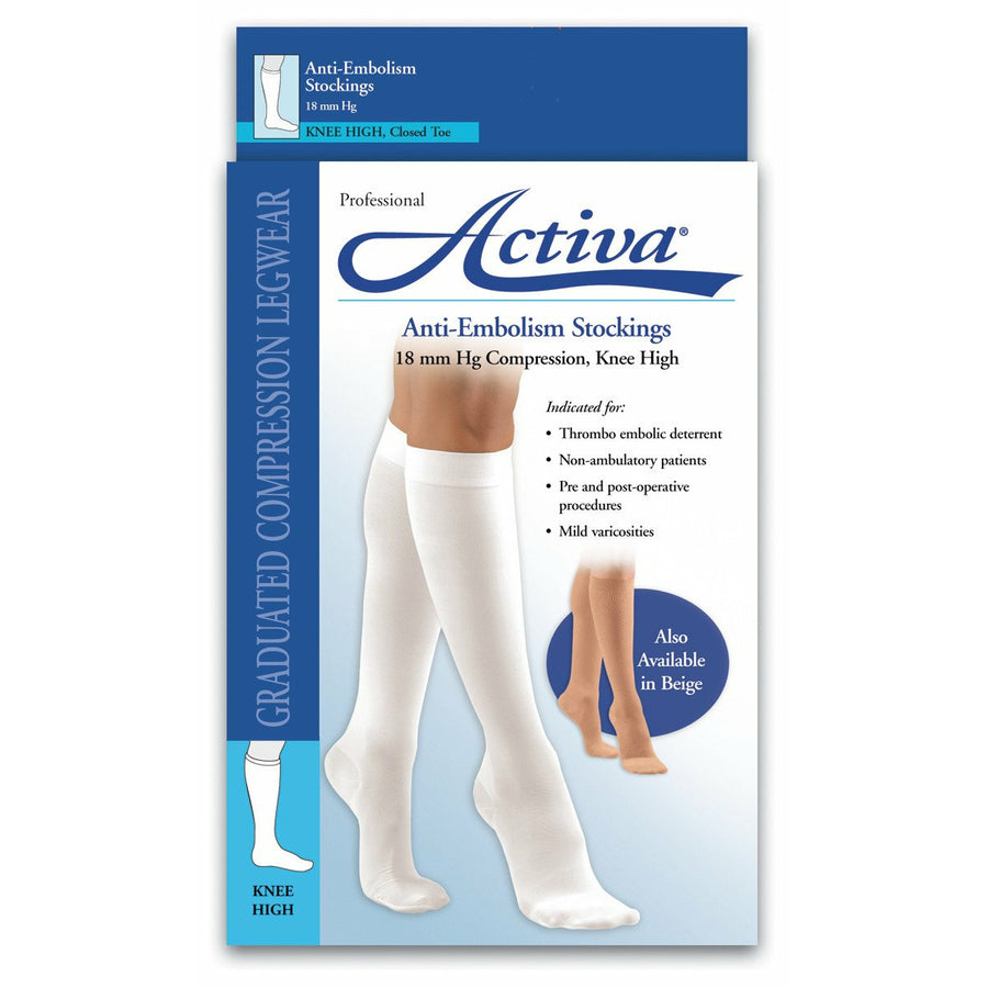 Activa anti-embolism 18 ملم زئبق للركبة المرتفعة، صندوق